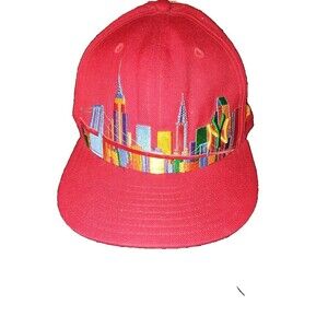 New Era Men NY Yankees City Brooklyn Bridge Red Embroidered Cap Size 7 5/8